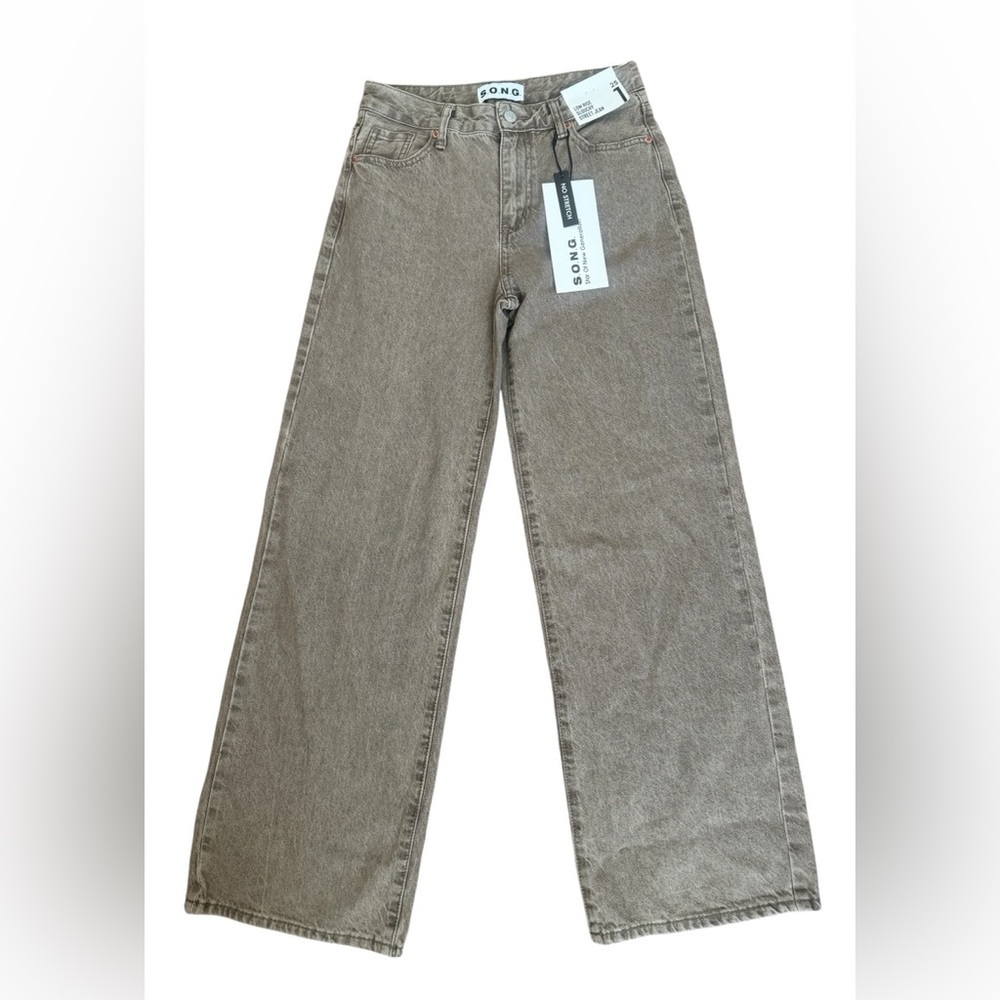 S.O.N.G NWT Women's Classic Tan Wide Leg Jeans